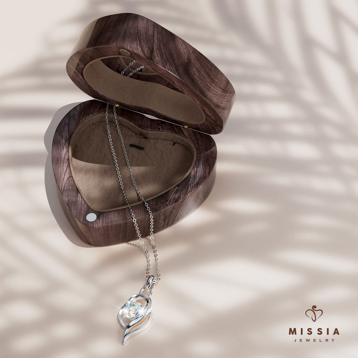 Missia Moissanite 925 Sterling Silver Necklace - Perfect Gift for Her