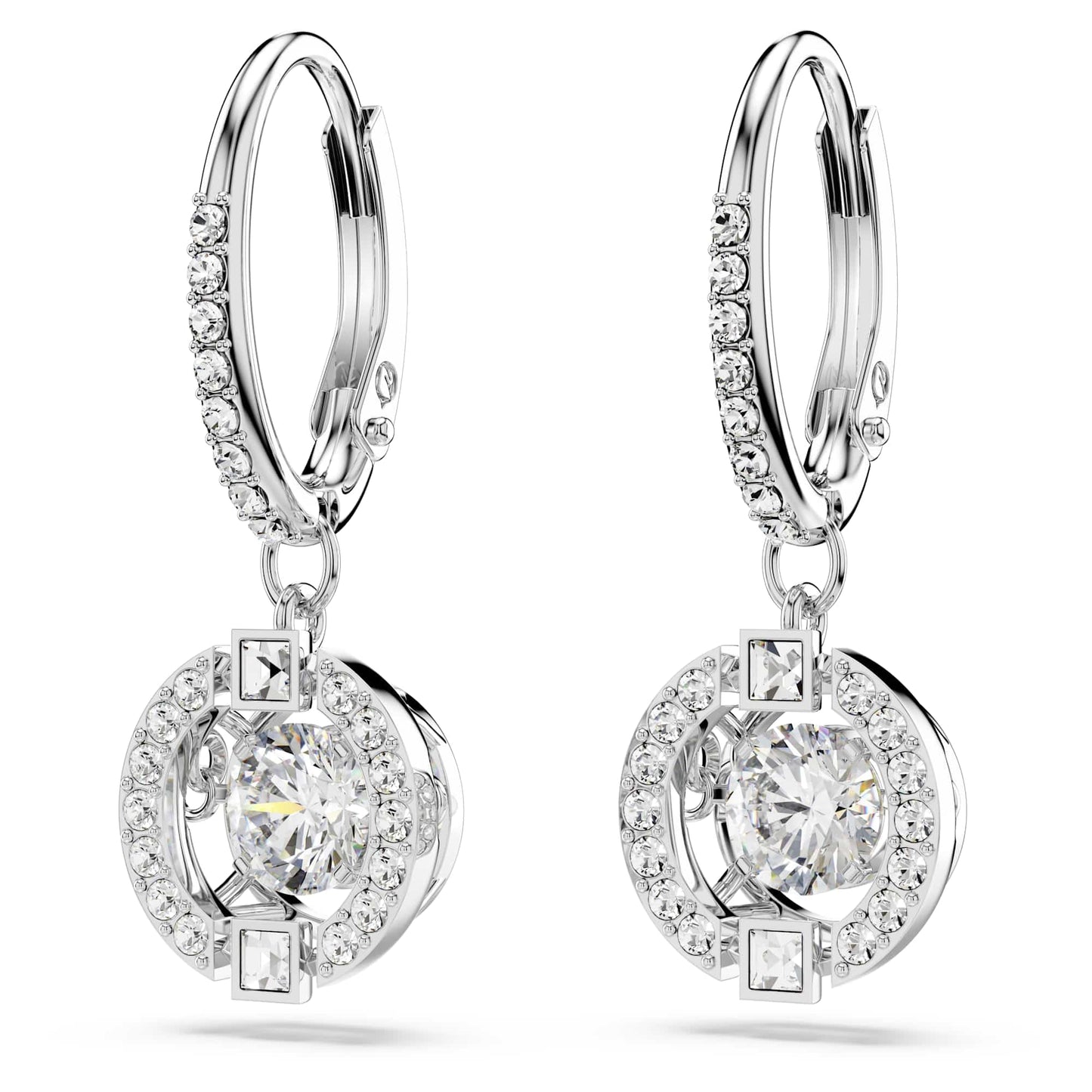 Swarovski Una Crystal Pavé Floating Stone Drop Earrings