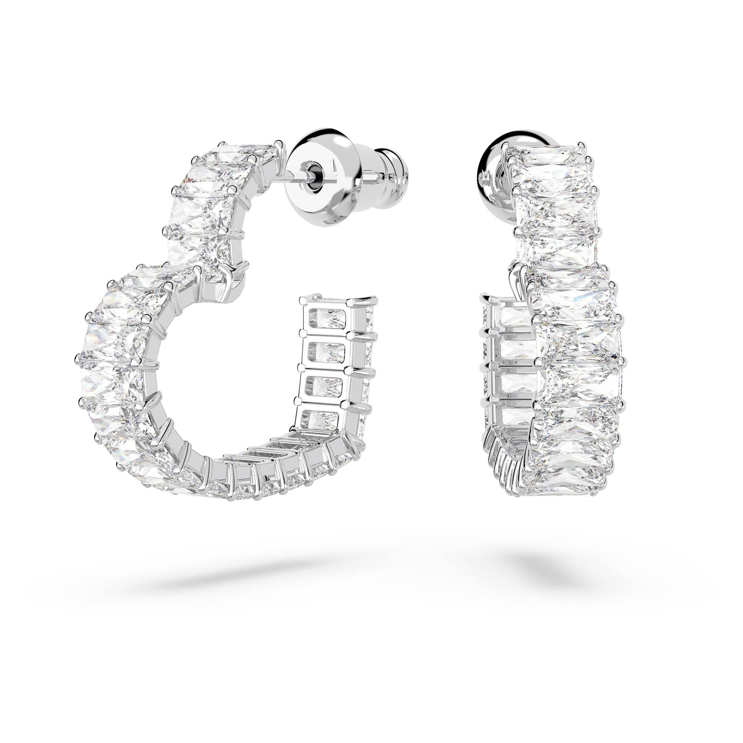 Swarovski Matrix Heart Crystal Hoop Earrings