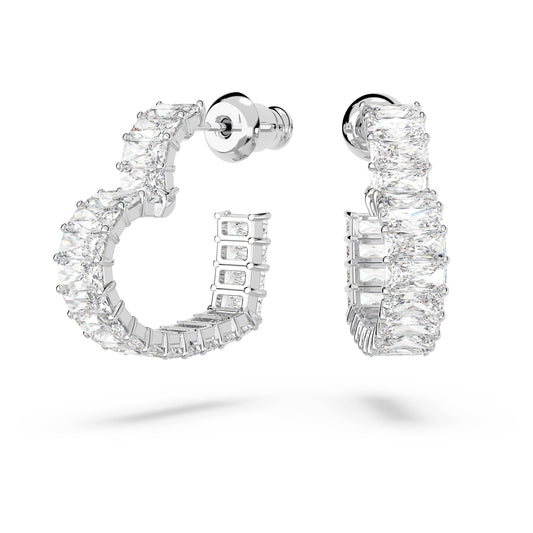 Swarovski Matrix Heart Crystal Hoop Earrings