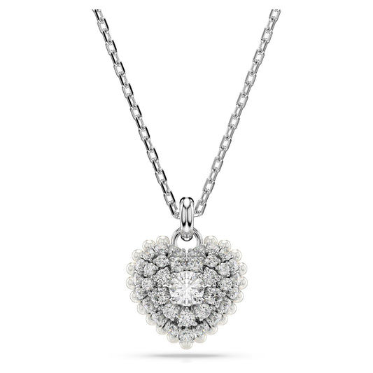 Swarovski Idyllia Heart Pendant Necklace - Clear Crystals Rhodium Finish