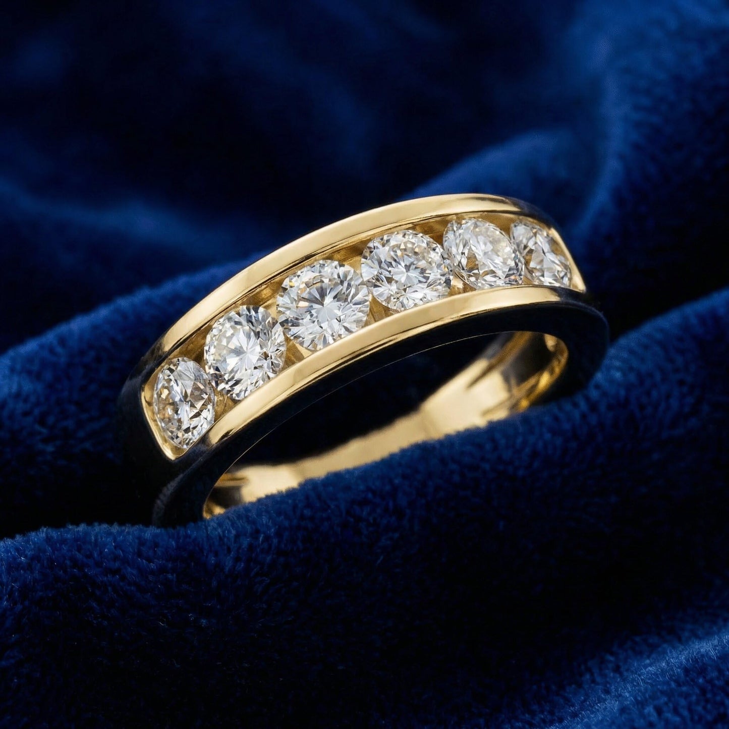 Pompeii 1Ct Diamond Channel Set Wedding Band Mens Ring 14k Yellow Gold Lab Grown - Size 11 (G/H,VS2-SI1)