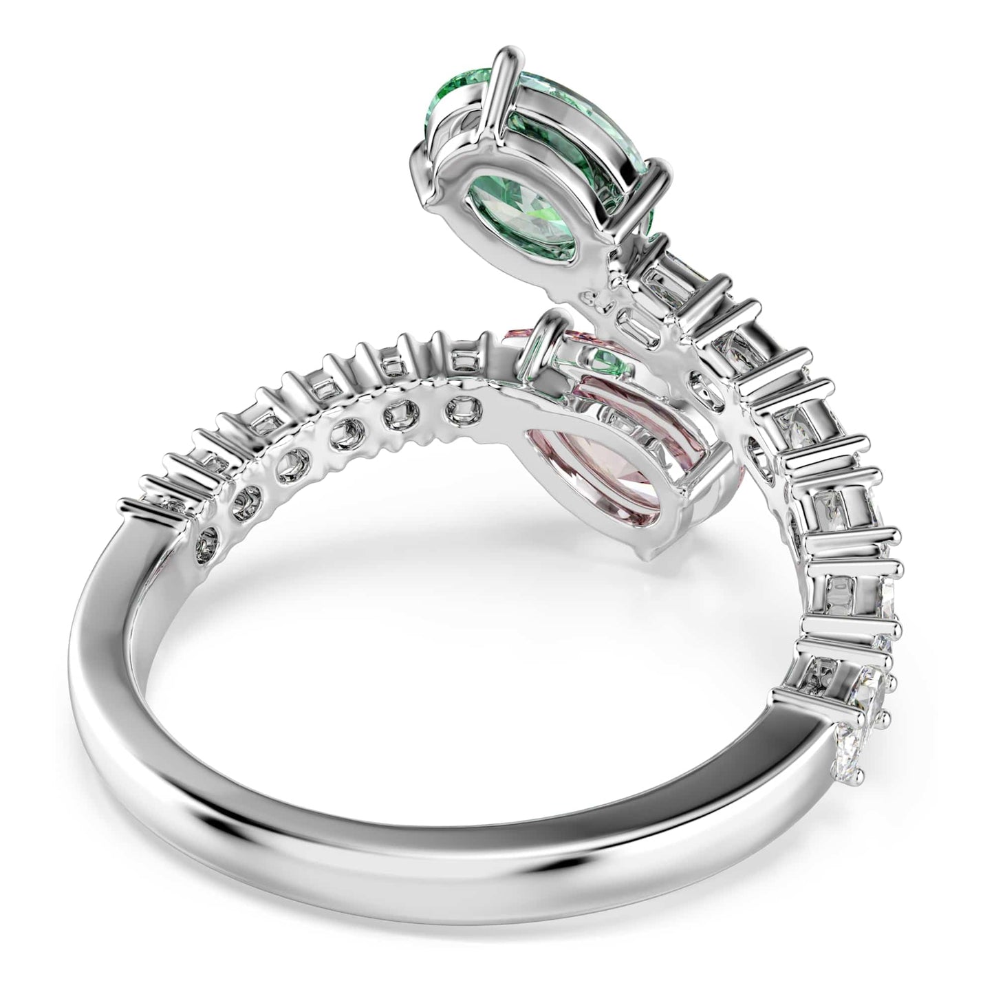 Swarovski Ariana Grande x open ring, Mixed cuts, Multicolored, Rhodium plated