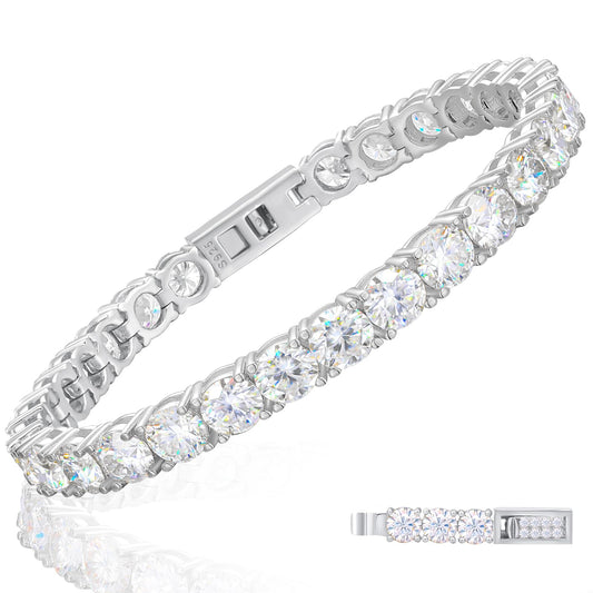 TUHE D Color VVS1 Moissanite Tennis Bracelet (11.7CT) - Luxury Gift for Her