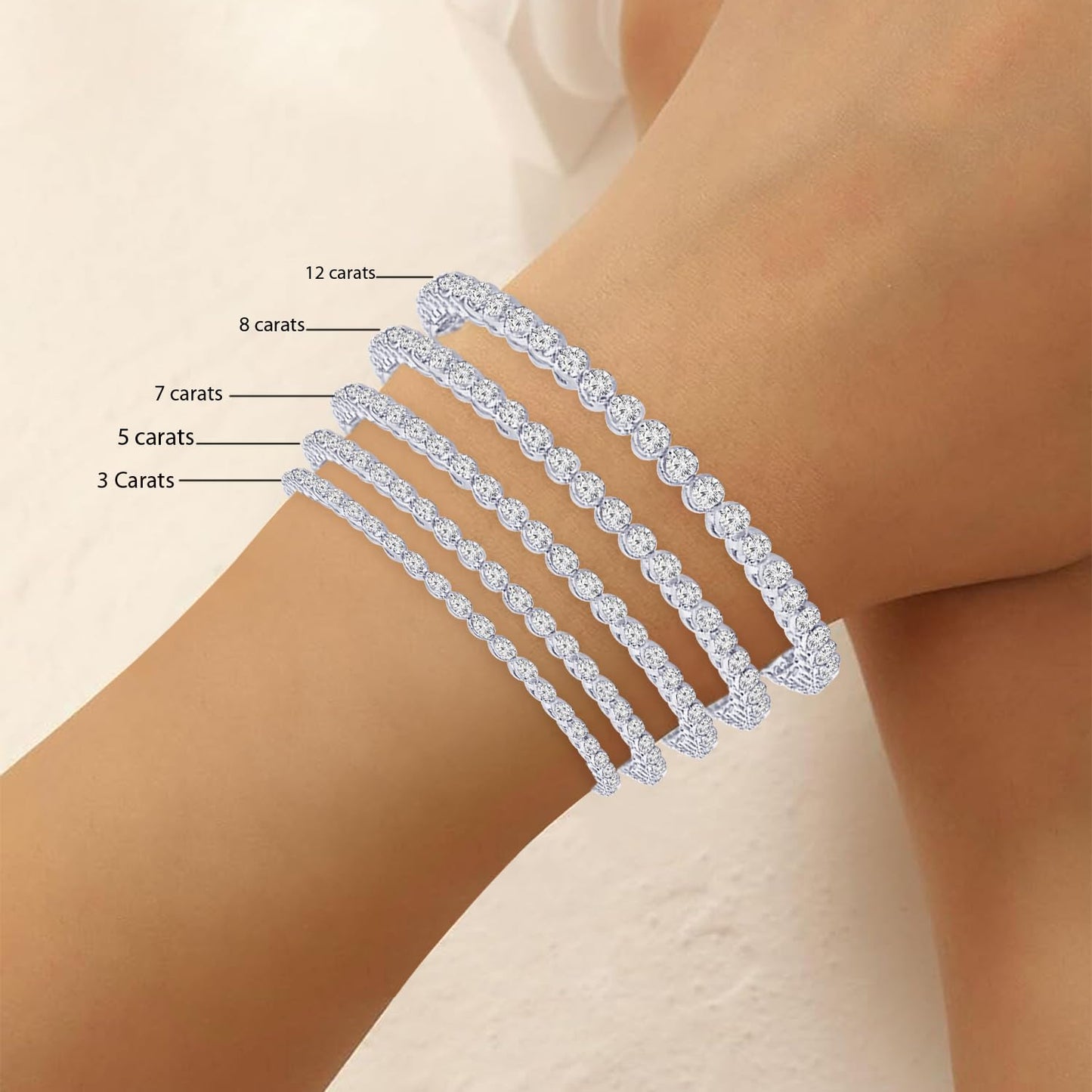 3 Carat Lab Grown Diamond Tennis Bracelet in 14K White Gold