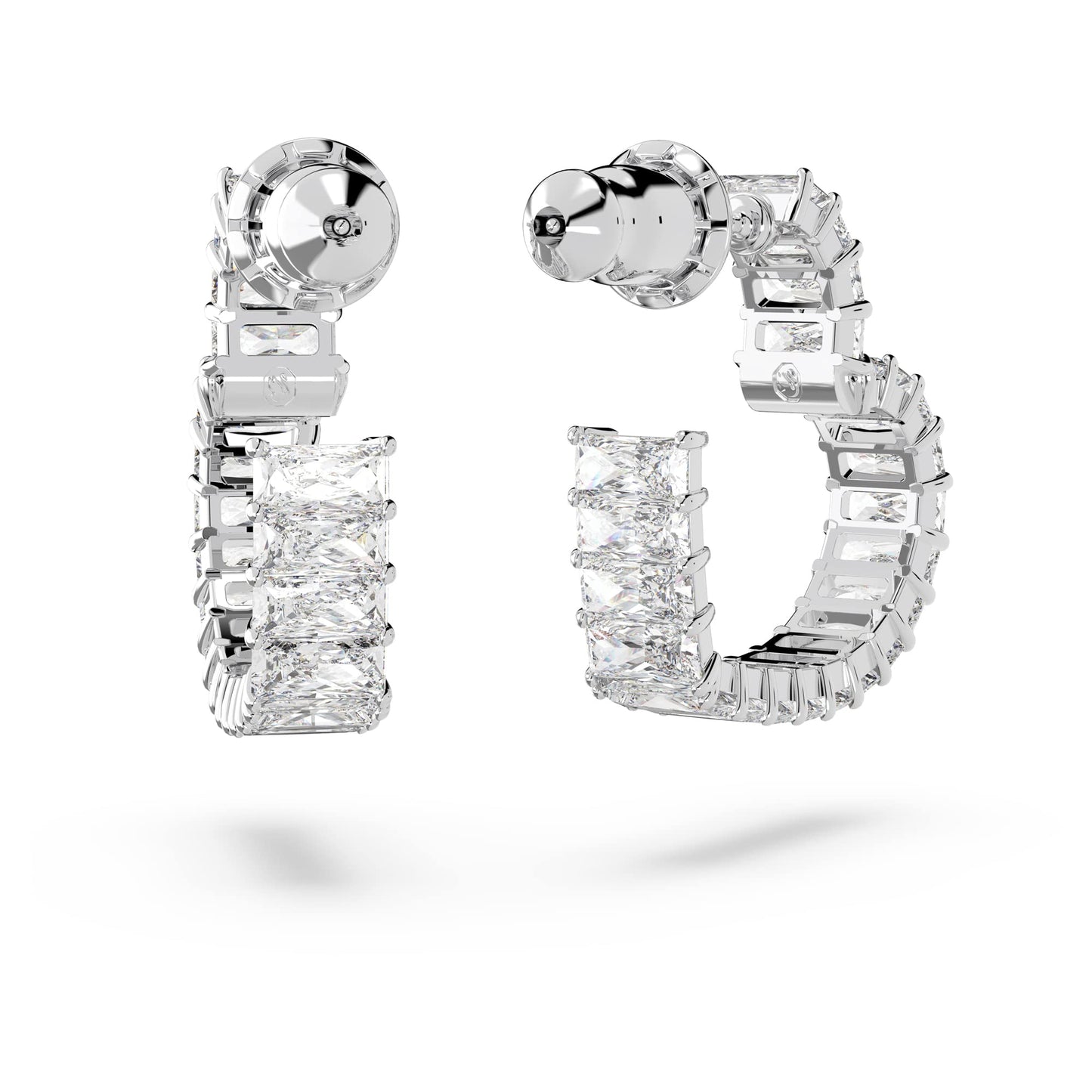 Swarovski Matrix Heart Crystal Hoop Earrings