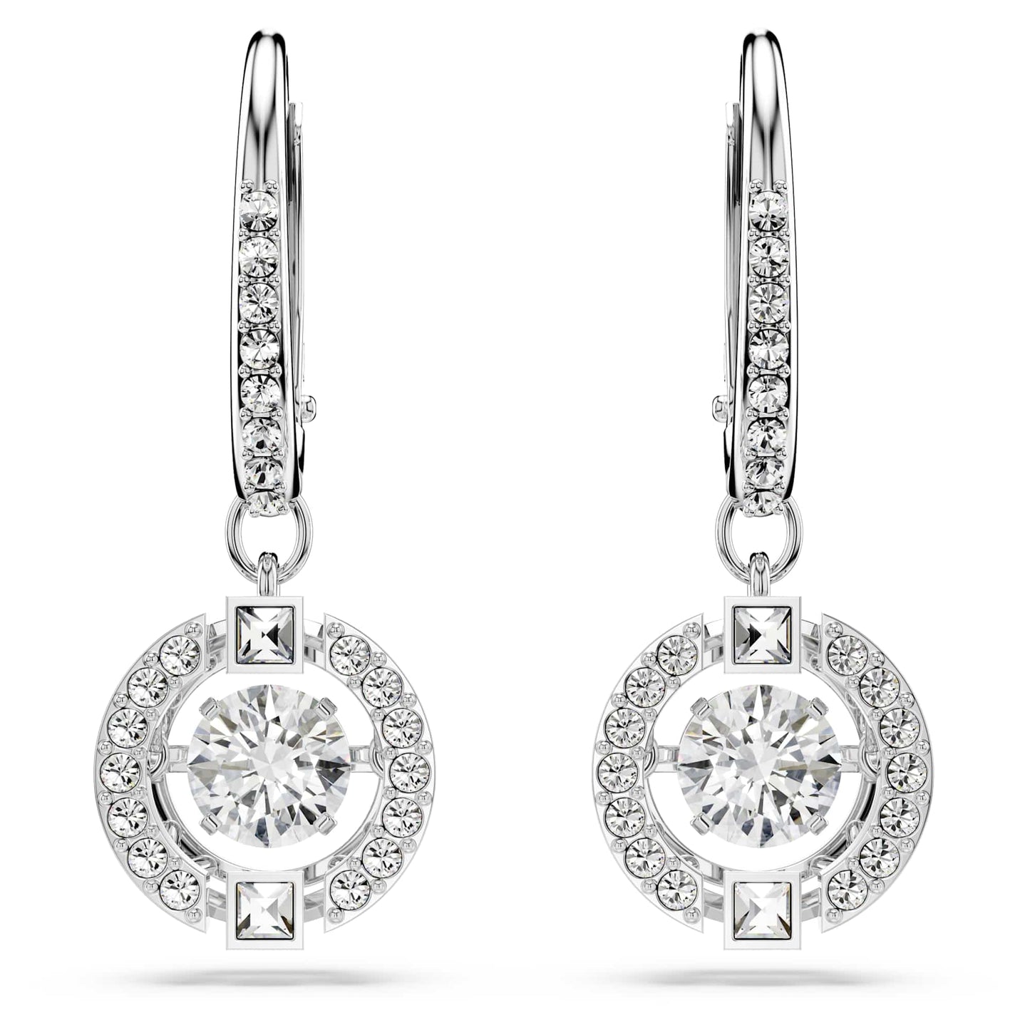Swarovski Una Crystal Pavé Floating Stone Drop Earrings