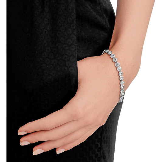 Swarovski Una Angelic White Crystal Rhodium Plated Tennis Bracelet