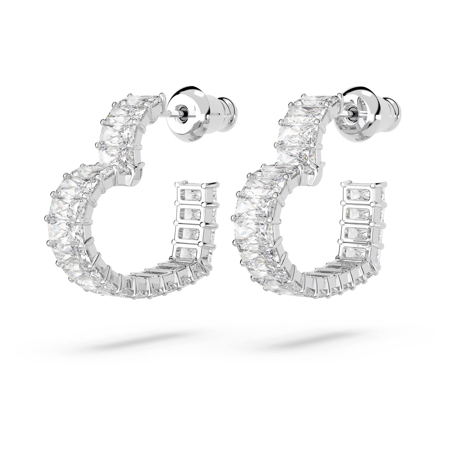 Swarovski Matrix Heart Crystal Hoop Earrings