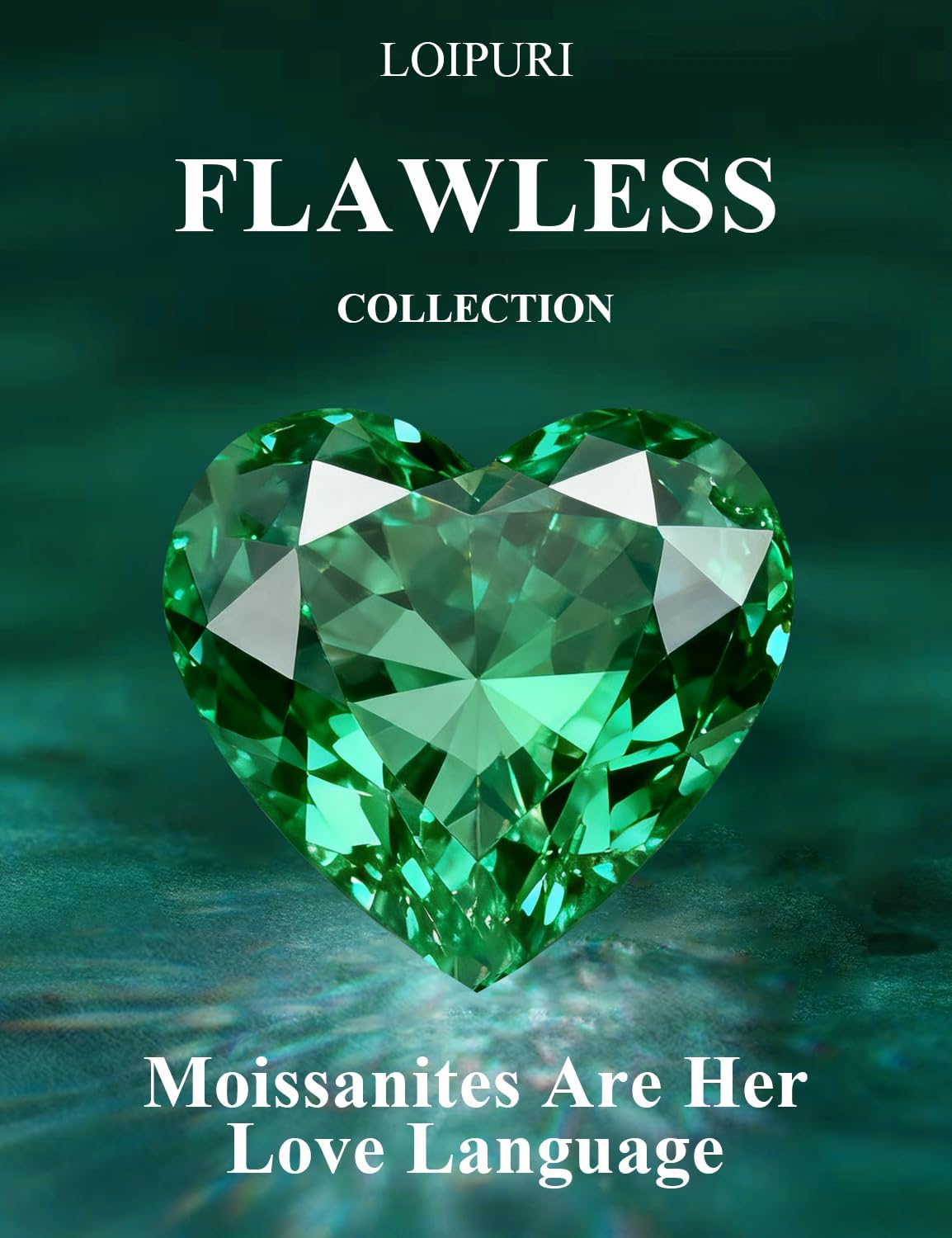 LOIPURI 2CT Heart-Shaped Emerald Moissanite Celtic Knot Ring (925 Sterling Silver)