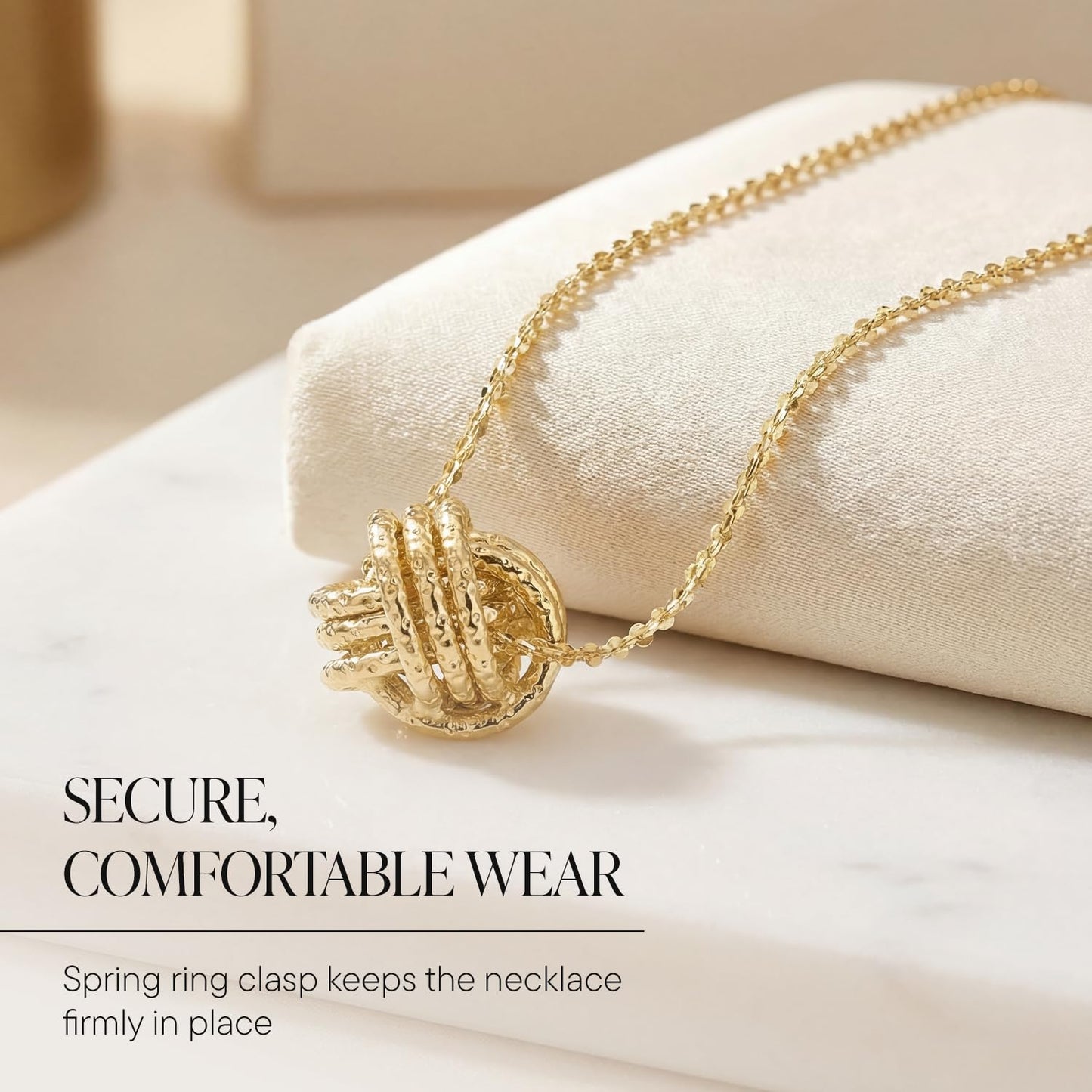 Ross Simons Italian 14kt Yellow Gold Textured Love Knot Necklace