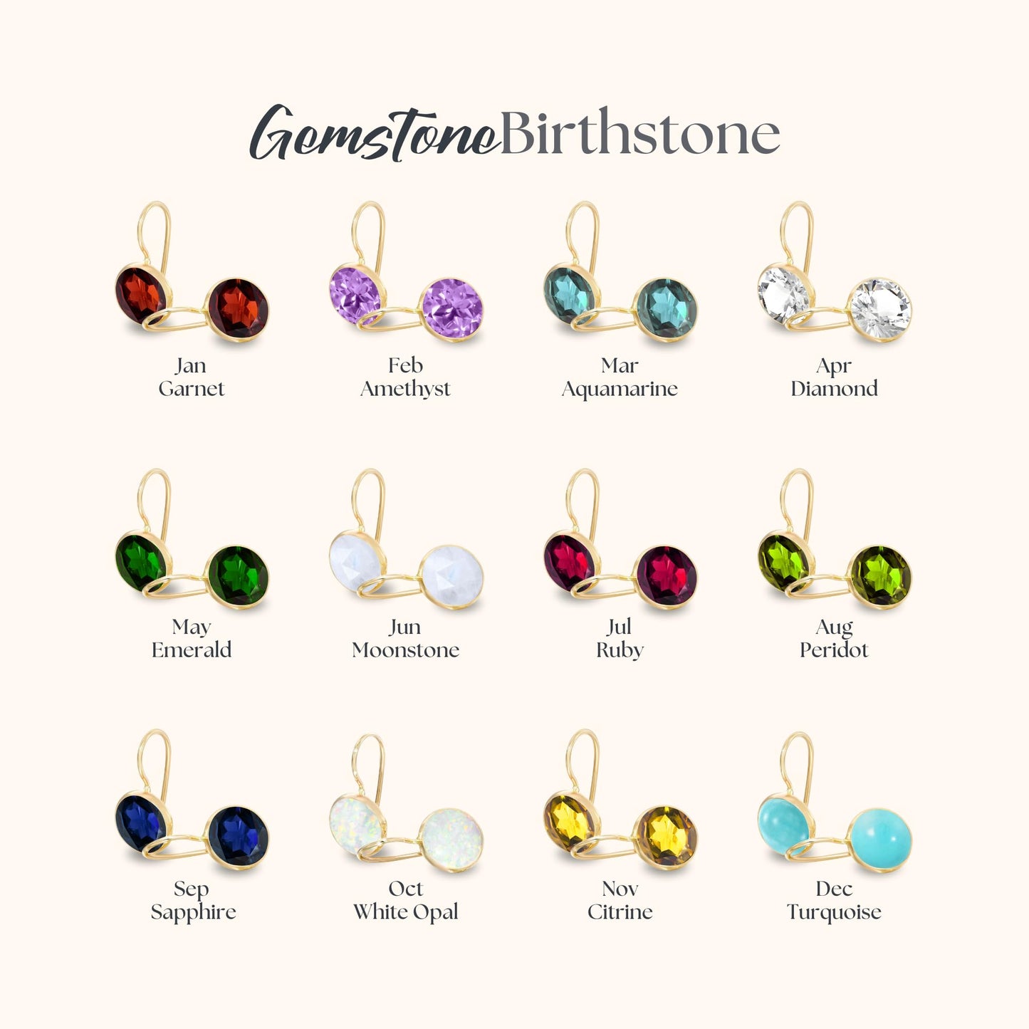 14K Solid Gold White Opal Dangle Earrings - Graduation Gift for Her
