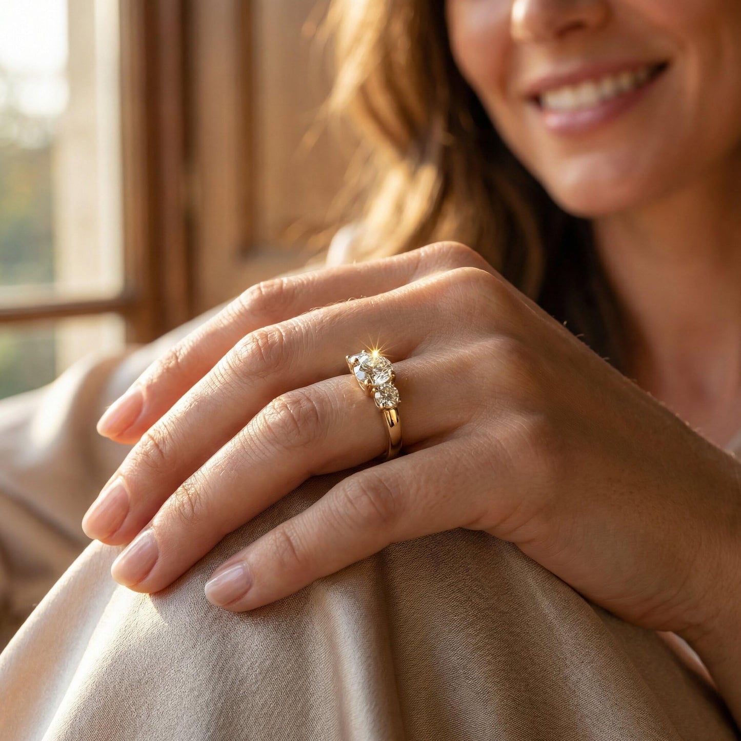 Pompeii3 One Carat Three Stone Diamond Engagement Ring In 14k Yellow Gold