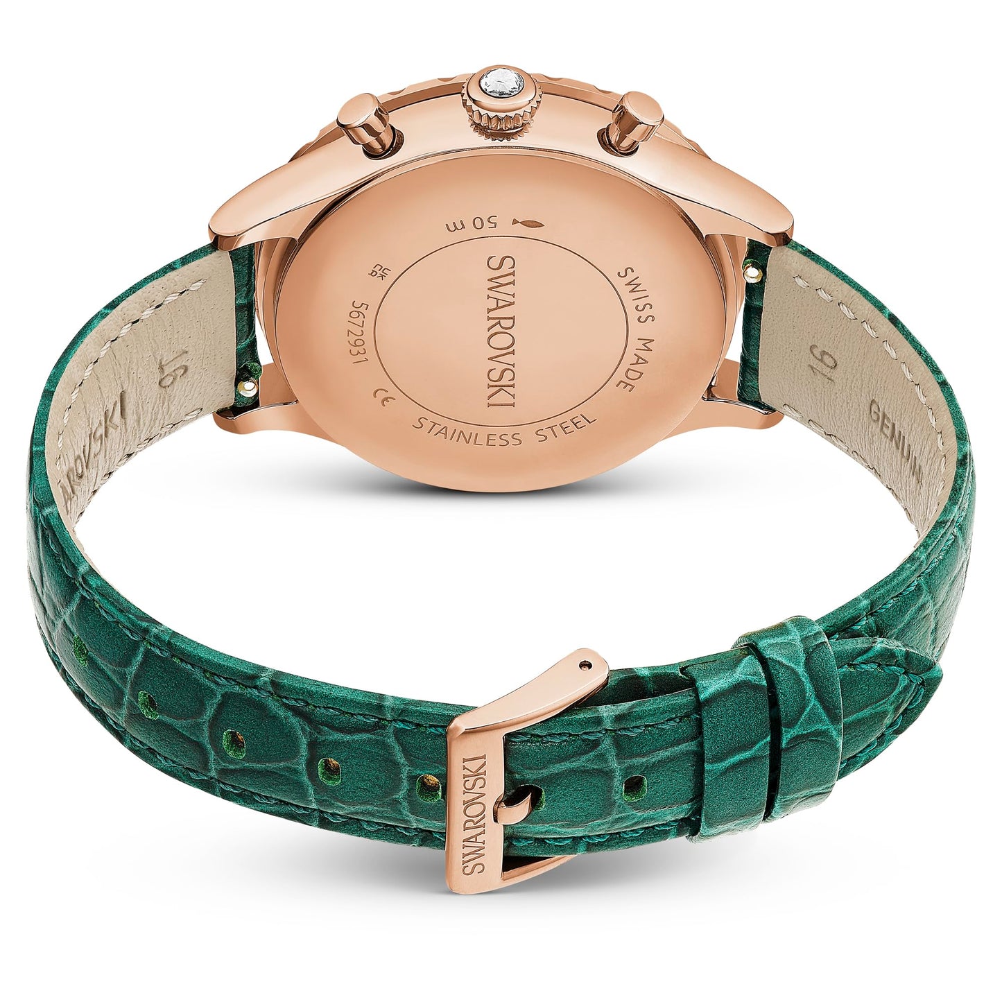 Swarovski Octea Chrono Green Swiss-Made Leather Watch