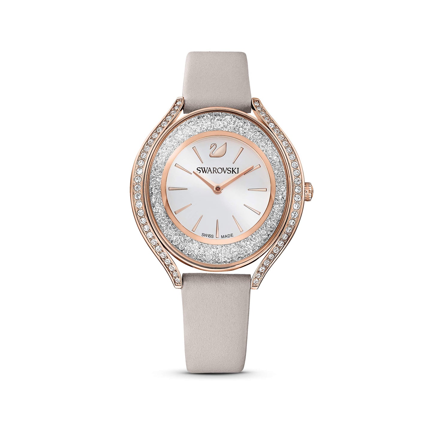 Swarovski Crystalline Aura Gray Leather Watch