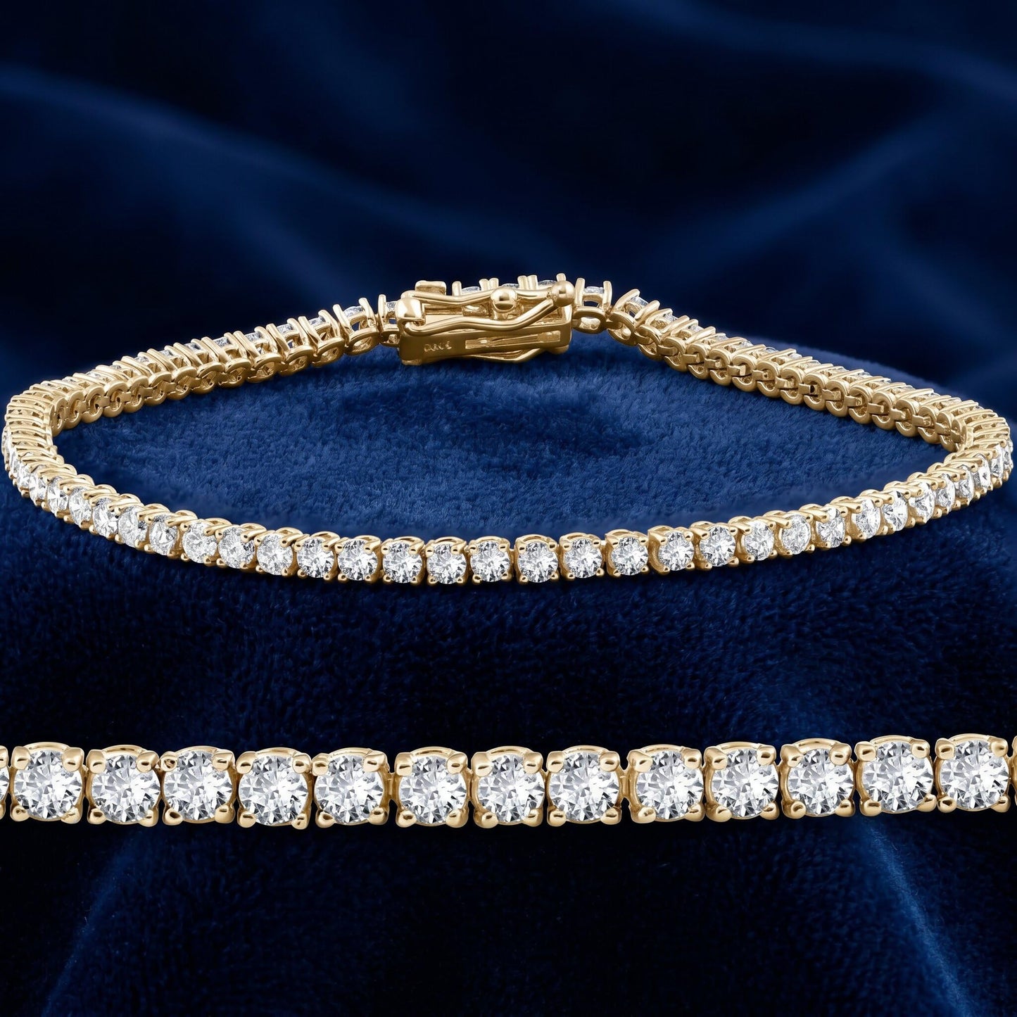 3 Ct Lab Created Diamond Tennis Bracelet 7" 14k Yellow Gold
