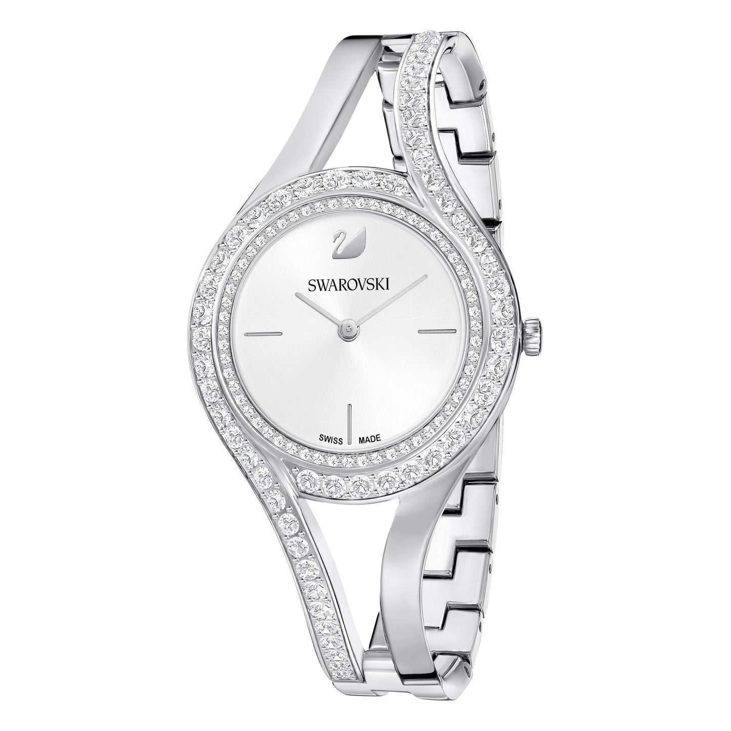 Swarovski Eternal Swiss-Made Watch with Crystal Sunray Dial and Silver-Tone Bracelet - 30mm