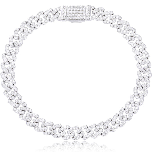 TUHE GRA Certified Moissanite Cuban Link Bracelet for Men (6mm)