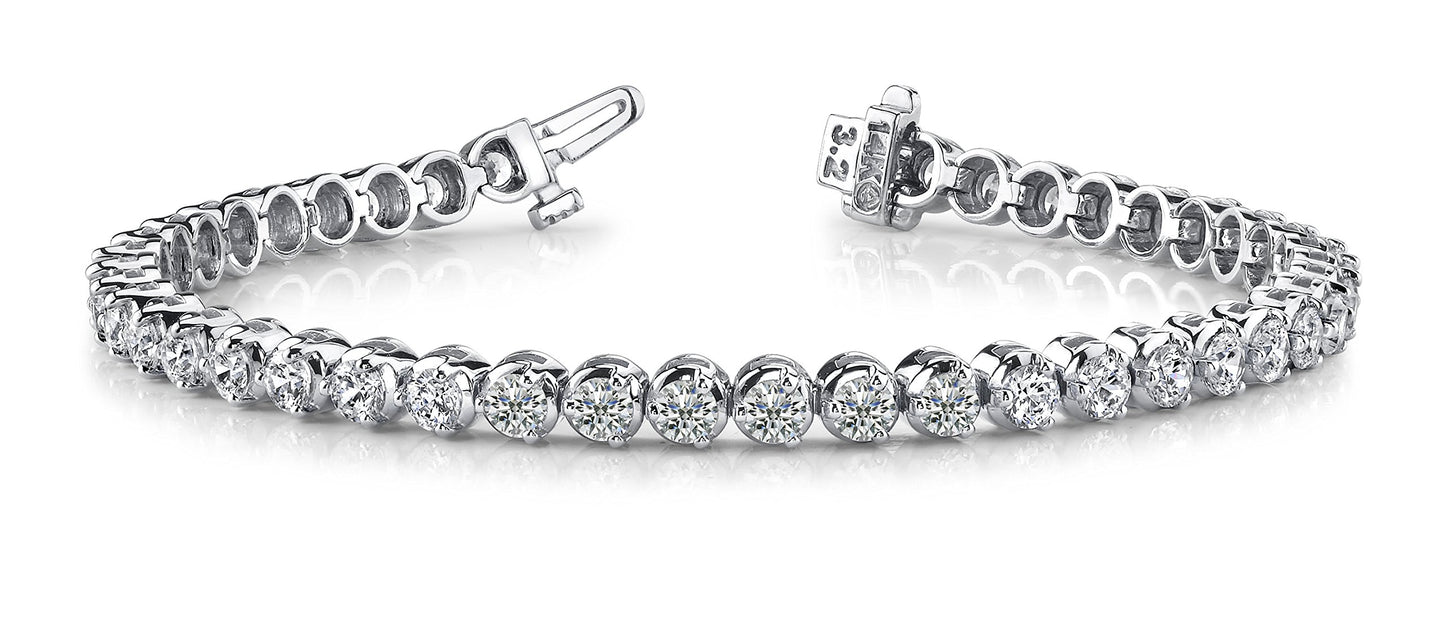 3 Carat Lab Grown Diamond Tennis Bracelet in 14K White Gold