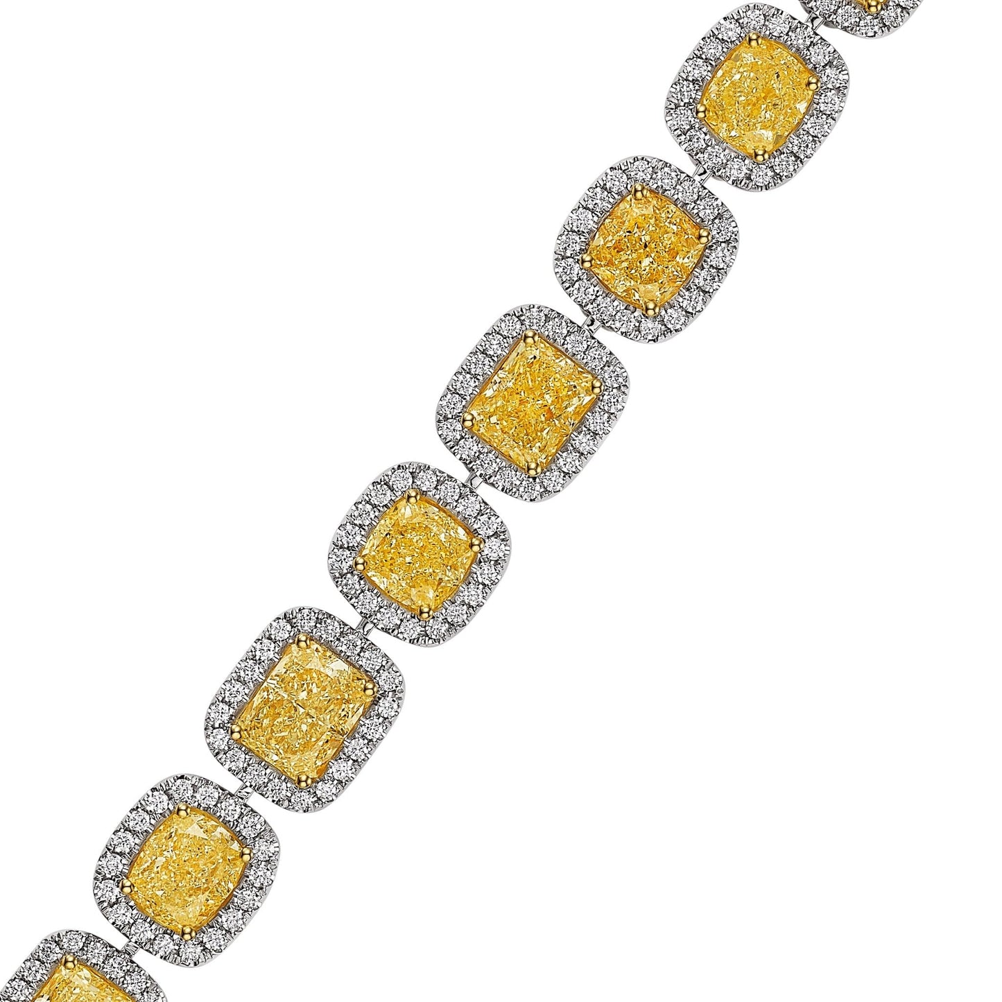 Leviev Lunar Éclat 18K White Gold 24.68 Carat Cushion Cut Diamond Bracelet