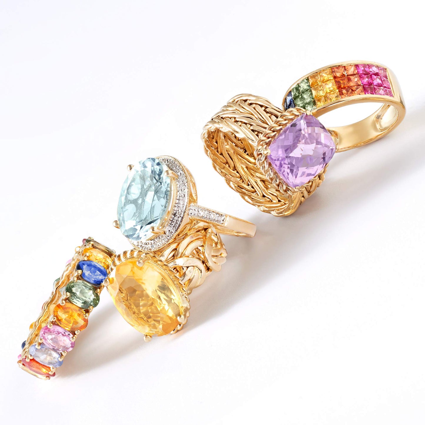 Ross-Simons 3.00 Carat Cushion-Cut Amethyst Woven Ring in 14kt Yellow Gold