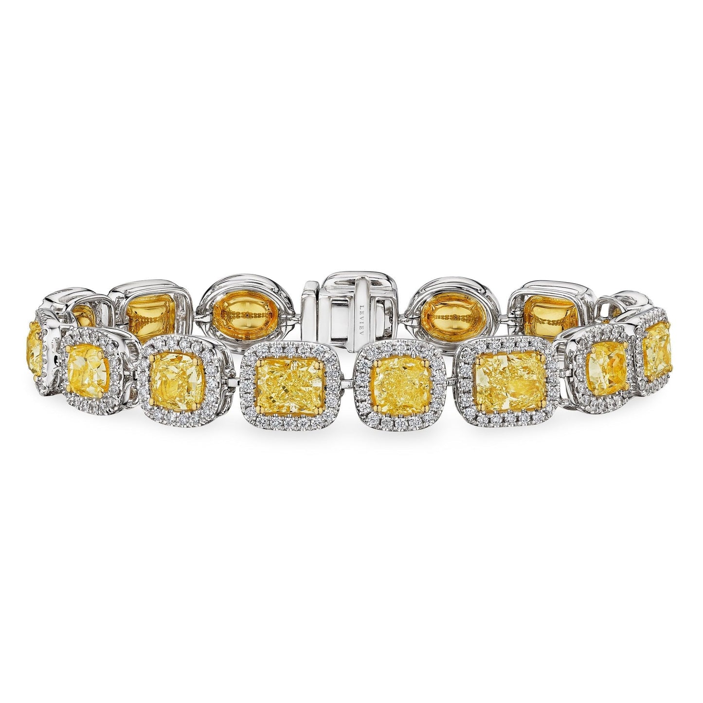 Leviev Lunar Éclat 18K White Gold 24.68 Carat Cushion Cut Diamond Bracelet