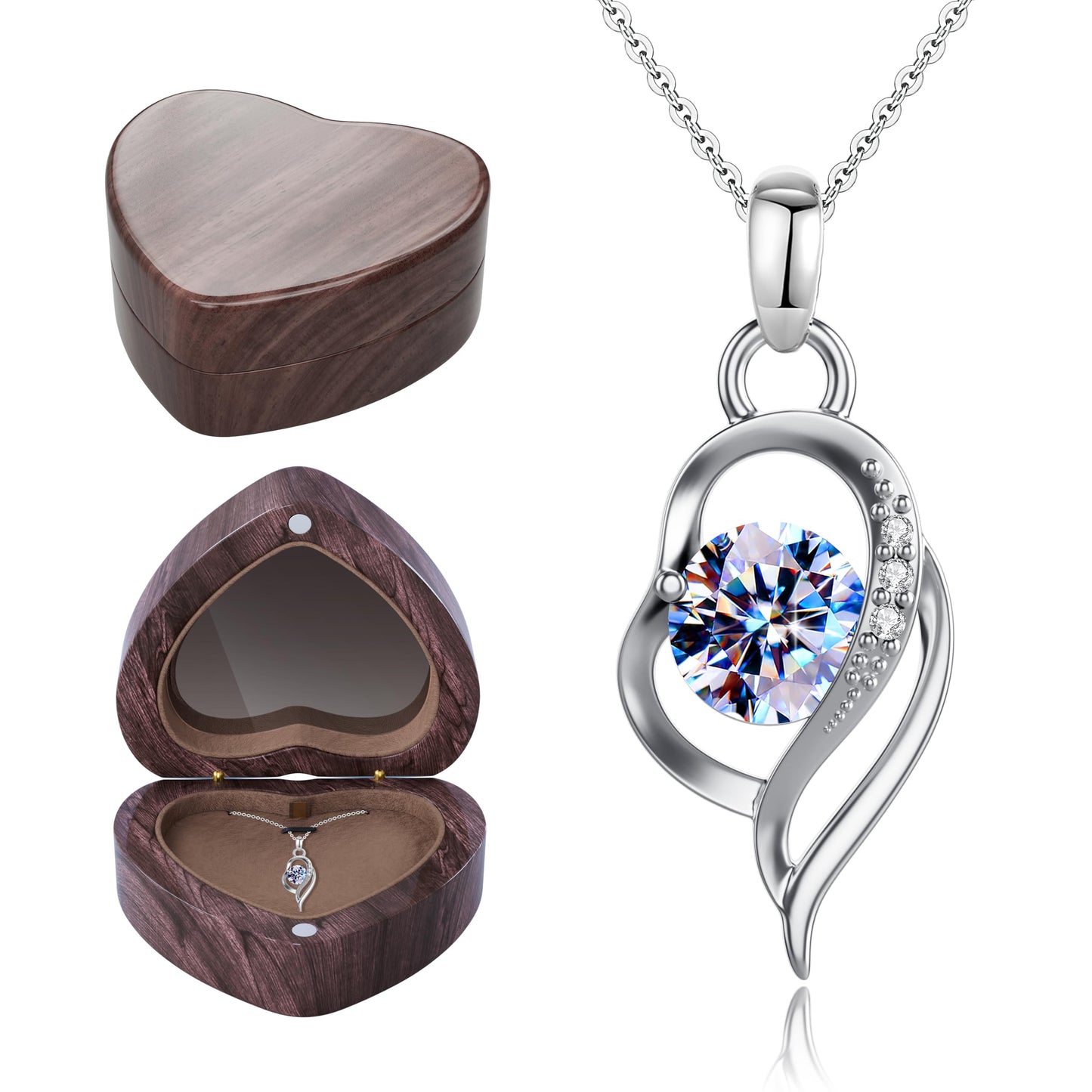 Missia Moissanite 925 Sterling Silver Necklace - Perfect Gift for Her