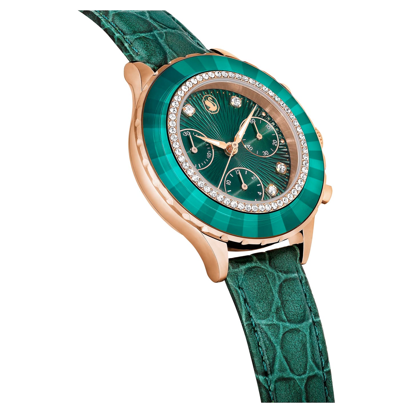 Swarovski Octea Chrono Green Swiss-Made Leather Watch