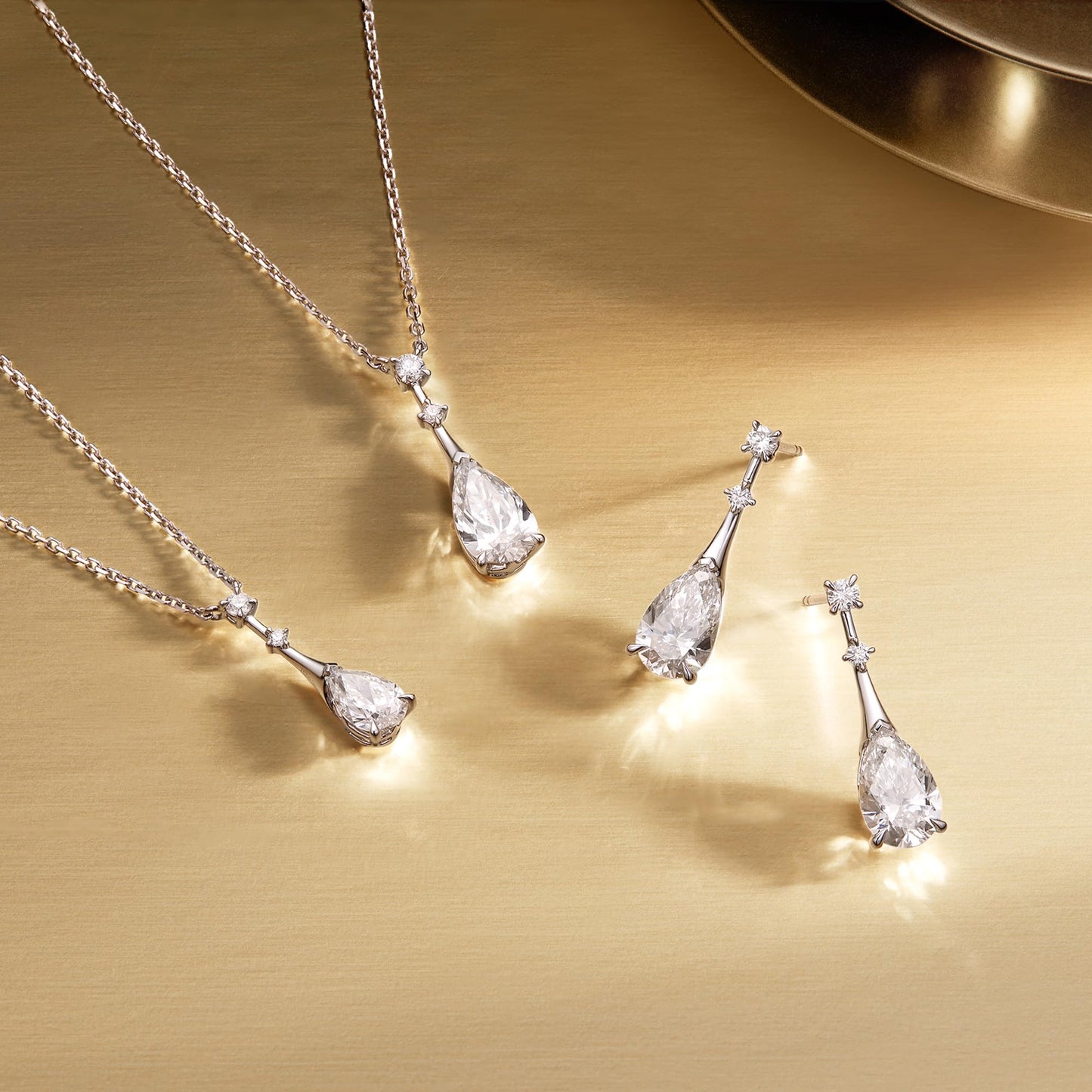 AGVANA PT950 Platinum 0.5 Ct Pear-Cut Lab-Grown Diamond Solitaire Pendant Necklace