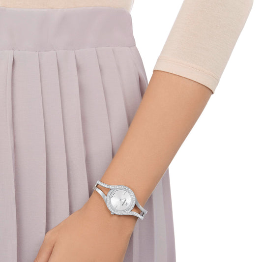 Swarovski Eternal Swiss-Made Watch with Crystal Sunray Dial and Silver-Tone Bracelet - 30mm